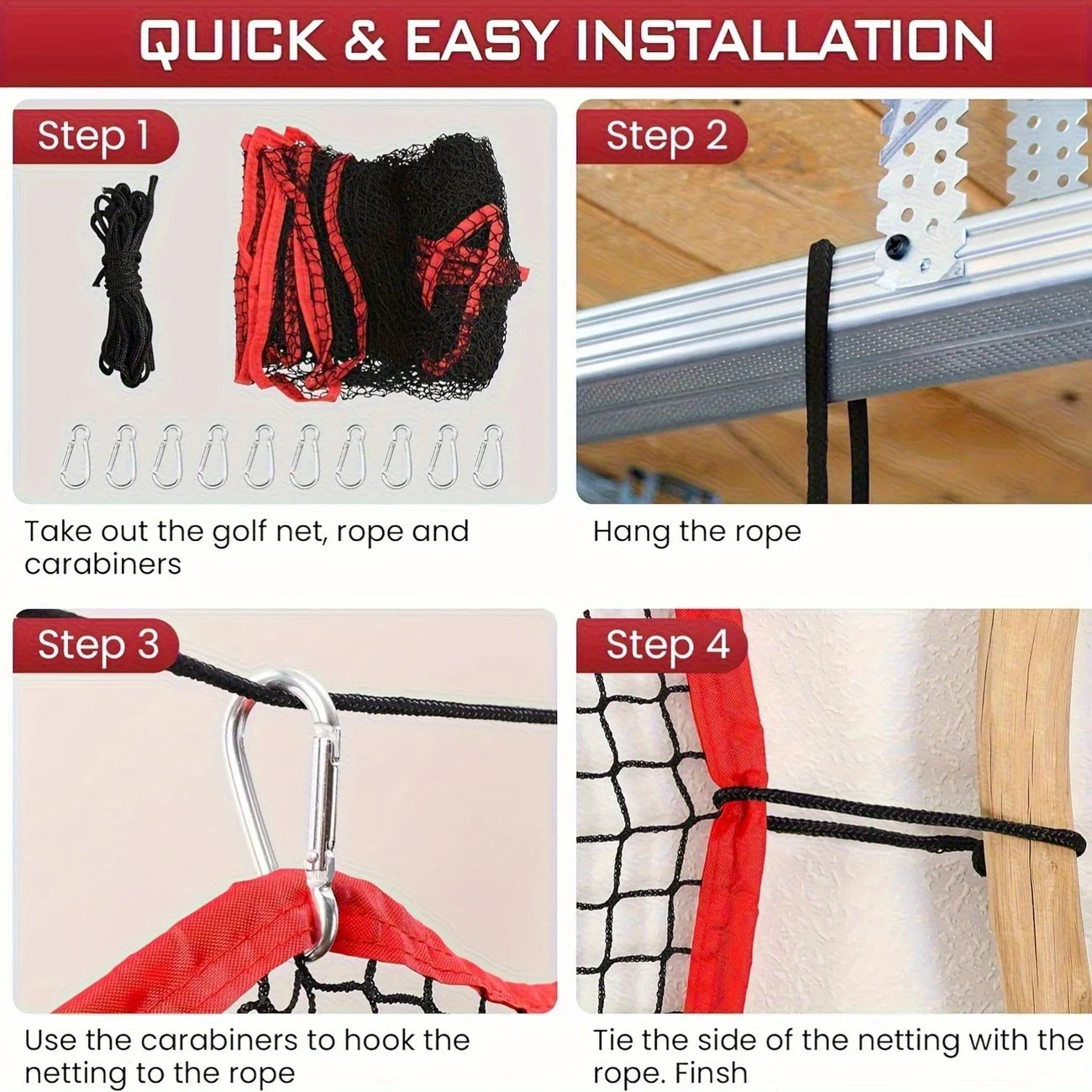 Golf Netting, 10x10 Ft Golf Practice Net and Sports Netting, High Impact Golf Hitting Barrier Net, Heavy Duty Golf Ball Netting, Secondary image