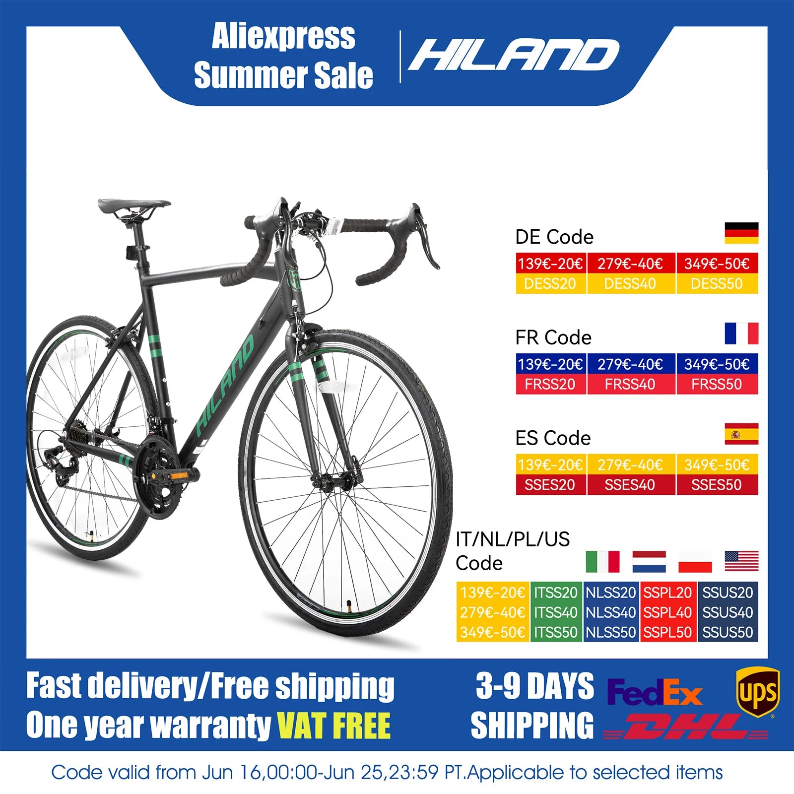 Hiland Aluminum Road Bike,Shimano 14 Speeds, 53/57cm Frame, Racing Bike for Men Mens Racing Bike Ürün ana görseli