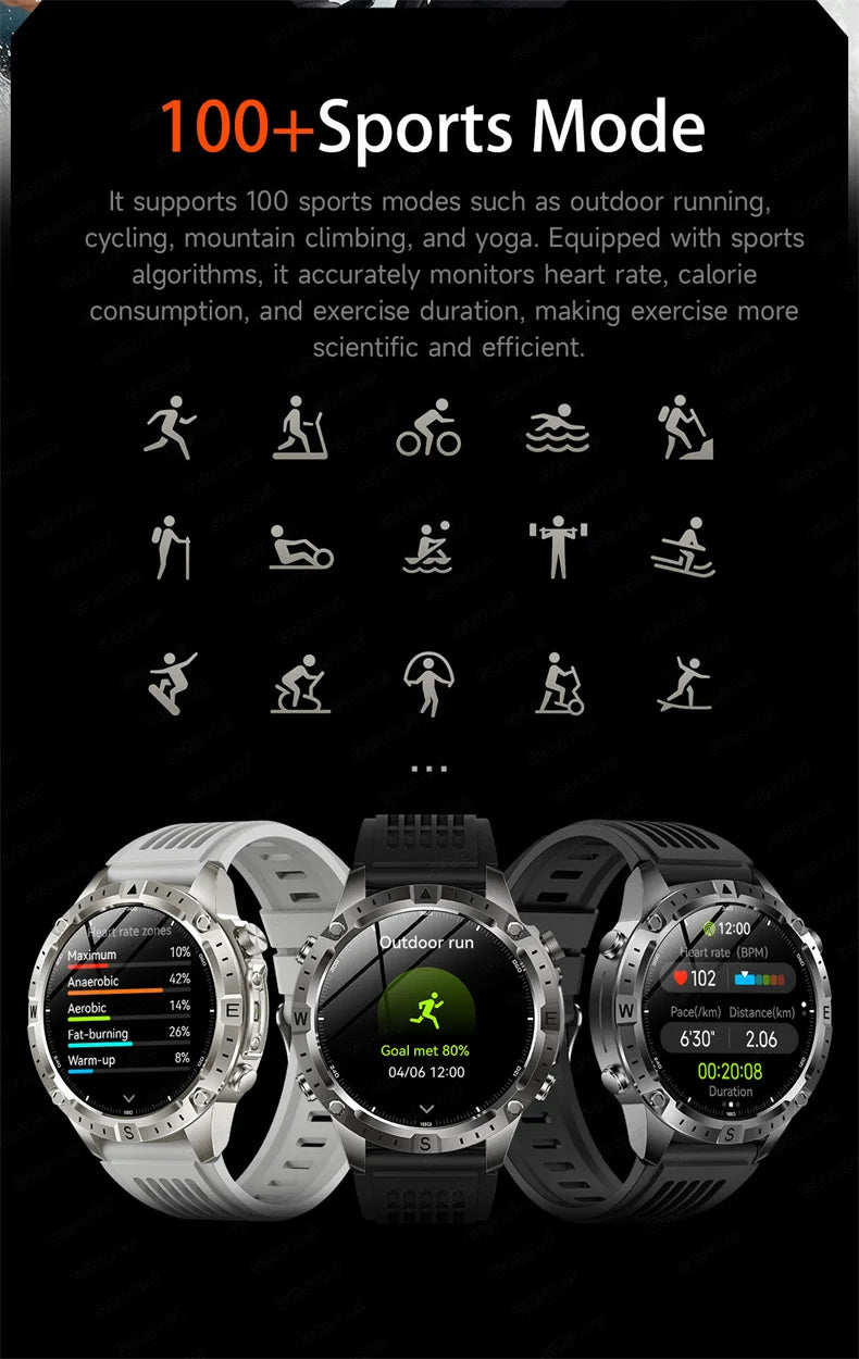 Smart Watch for Men GPS Offline Maps 2G ROM 10ATM Waterproof Heart Rate Diving Skiing Hiking Rugged Durable Smartwatch Men Women