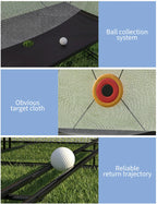 Golf Practice Net with Ball Return and Ball Blanket, Large Golf Training Net for Chipping and Swing with Target, with Carry Bag