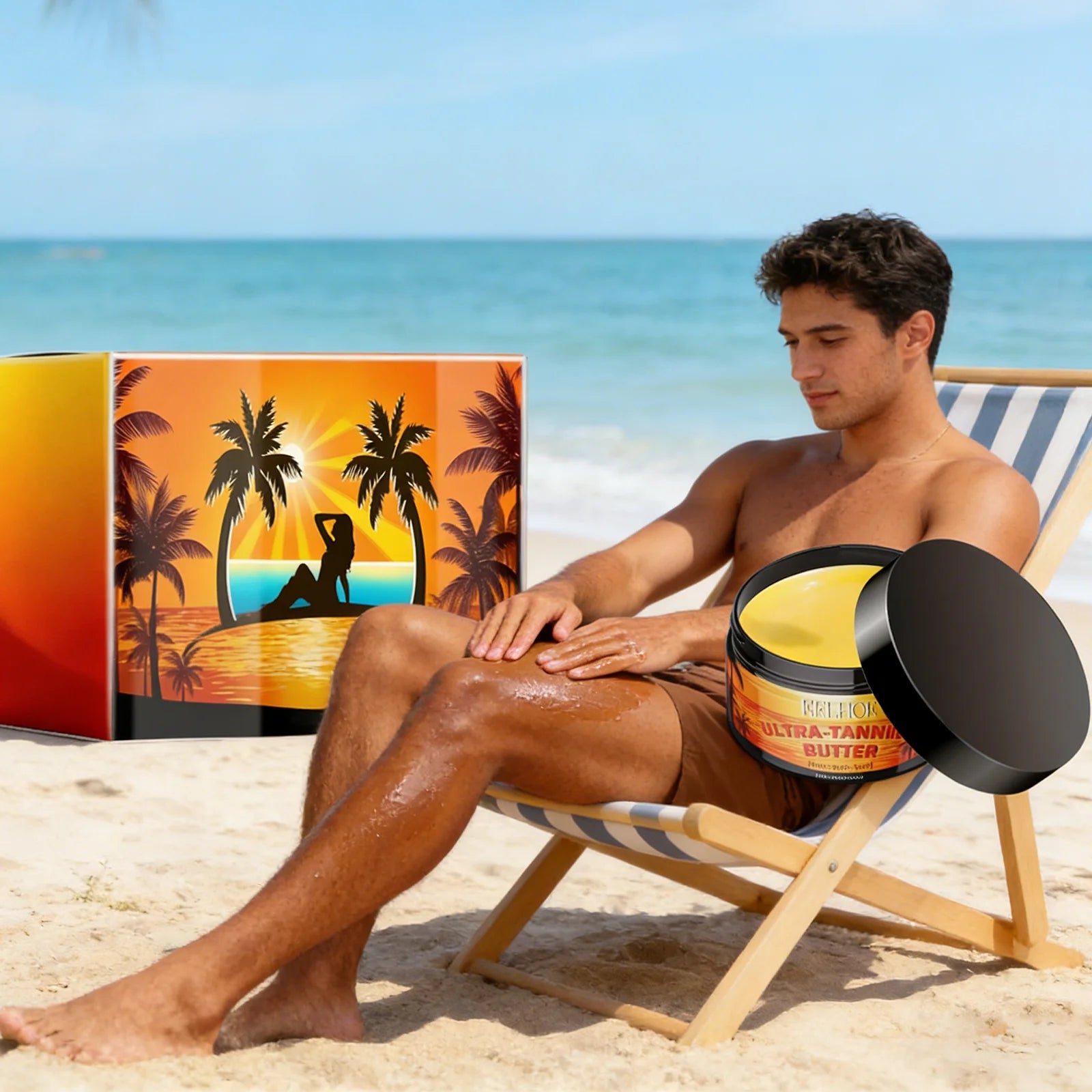 Tanning Gel for Deep Bronze Glow with Coconut Oil and Carrot Seed Oil for Outdoor Tanning to get Sun Kissed Skin Deep Hydration
