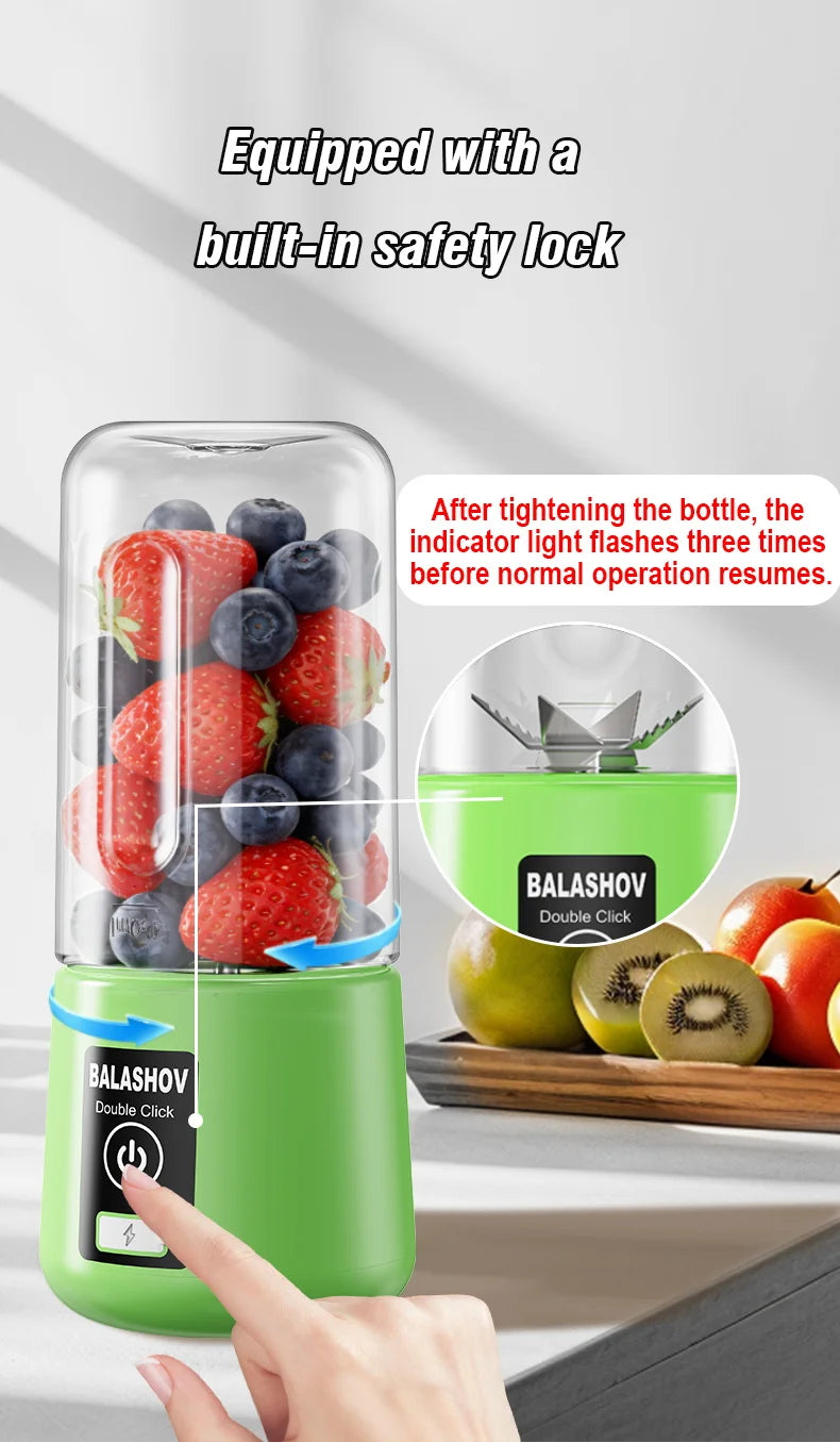 Portable Juicer Blender 450ml Juice Maker USB Rechargeable Lemon Orange Fruit Juicing Cup Electric Juice Machine Travel Juicers