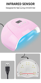 Gel Varnish Kit Professional Nail Gel Kit With Nail Dryer Soak Off Nail Gel Polish Kit  Base Coat  Top Coat Manicure Tools Set