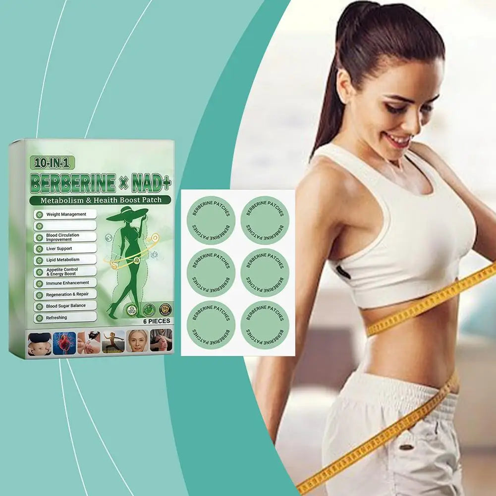 Berberine Patch Nano Microneedle Patch with Natural Ingredients, Daily Weight Management Body Firming Sticker for Women Men