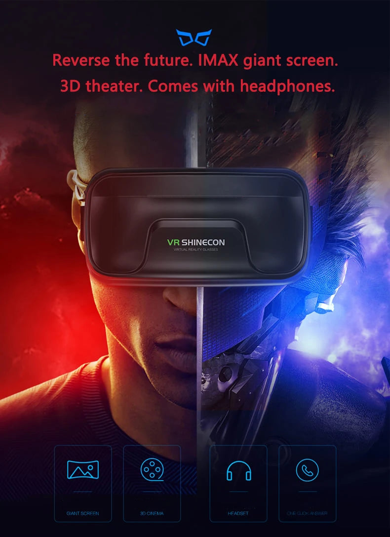VR Glasses 3D Virtual Reality Headset Devices Helmet Lenses Goggles Smart For Smartphones Phone Cell Mobile Game Viar Viewer Set