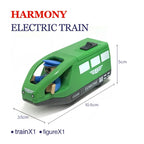 Electric Train Locomotive Magnetic Car Diecast Slot Fit All Brand Wooden Train Track Railway For Kids children's Toy W02