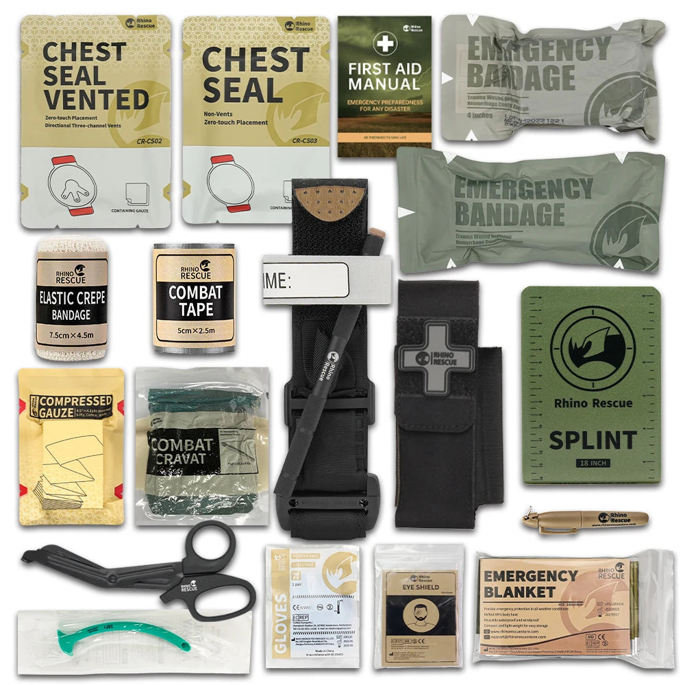 Rhino Rescue Trauma Kit,Combat Survival Gear Medical Kit,Tactical for Emergency First Aid, IFAK Refill Supplies Ürün ana görseli