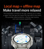 GPS Sports Smartwatch Men Women Swim Waterproof Fitness Tracker 2GB Memory Offline Maps  SpO2 Rugged Outdoor Smartwatch for Men