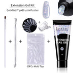 LILYCUTE 15ml Extension Gel Nail Polish Set Quick Nail Prolong With Extend Mold Nail Tips Acrylic Solution Manicure Tools Kit