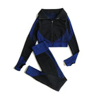 2/3Pcs Women Yoga Suit Seamless Knitted Yoga Pants Leggings Clothing Zipper Long Sleeve Crop Top Fitness Wear Sportswear Gym Set