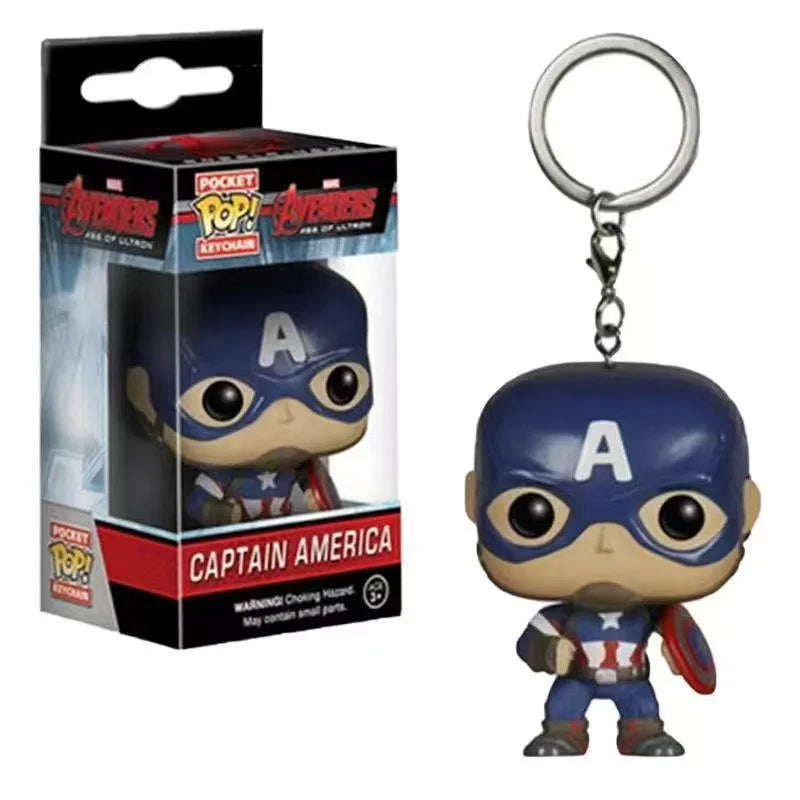 Funko Pop Iron Man Spider-Man Black Panther Captain America Toy Pendant Peripheral Keychain Boy Birthday Gift Christmas Gift
