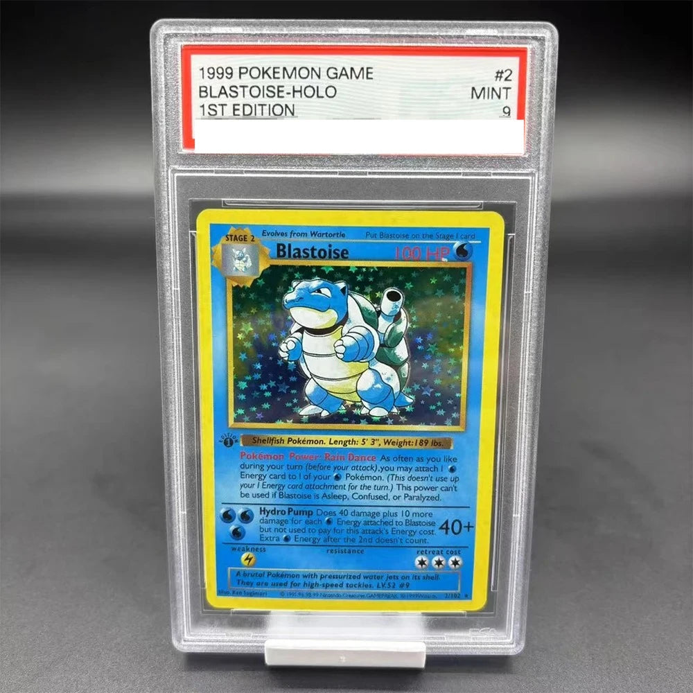 DIY 1999 PTCG GAME English Version 1ST EDITION CHARIZARD BLASTOISE Collection Card 10Points Rating Card Anime Game Card Gift Toy