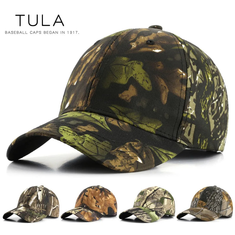 Baseball Cap Leaf Biomimetic Camouflage Hat Outdoor Wild Training Camouflage Mountain Climbing Hat Fishing Sunshade Cap Ürün ana görseli