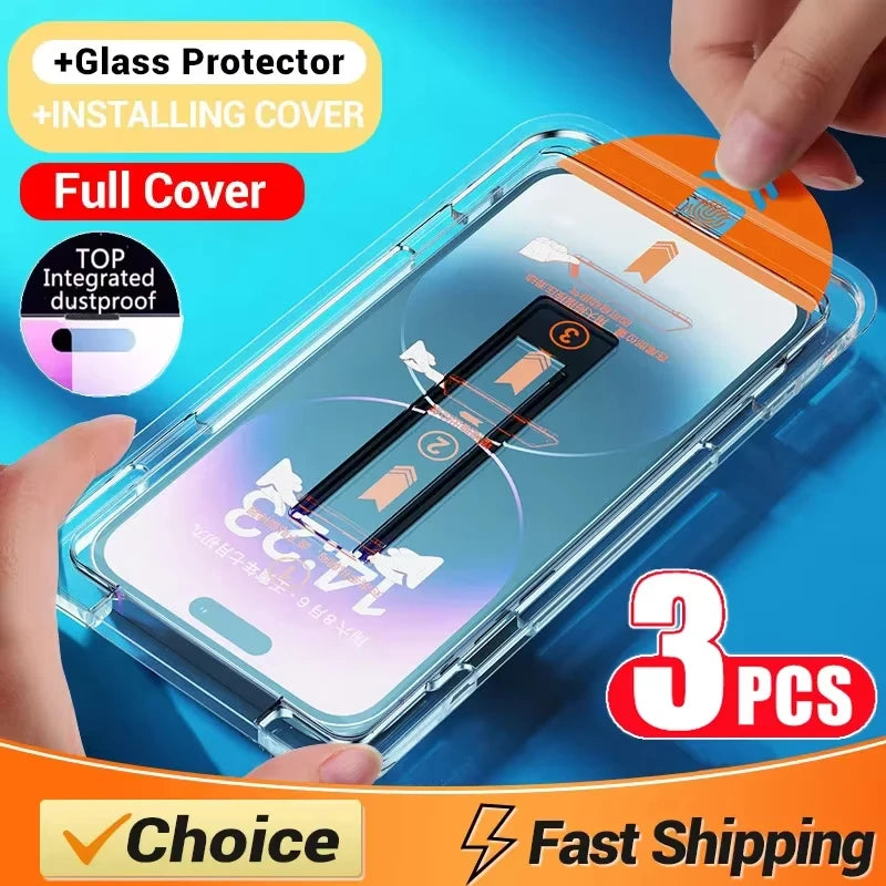 Oleophobic Coating Dust Free Easy Installation Screen Protector For iPhone 17 16 15 13 11 12 14 Pro Max Air SE 7 8 Plus XR Glass Ürün ana görseli