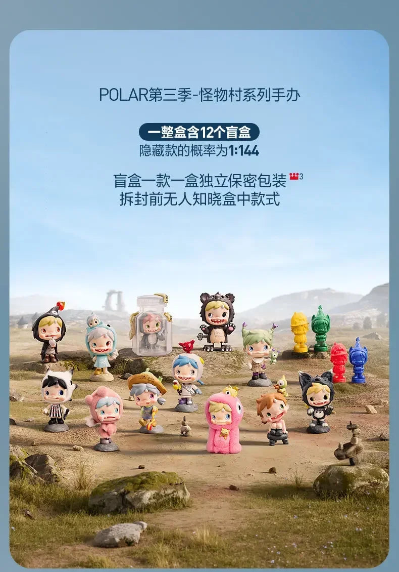 POP MART POLAR Monster Village Series Blind Box - Cute Anime Figure Ornaments Mystery Gift Doll - Original Toys for Collectors