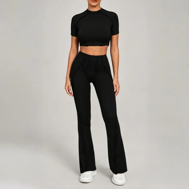 Seamless Yoga Sets Sports Fitness High Waist Hip-lifting Shapeing Trousers Backless Bra Suit Workout Gym Leggings Sets for Women