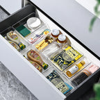25pc Drawer Organizers Set Clear Plastic Desk Dividers Bins Bedroom Dresser Office Storage Box for Makeup Jewelries Gadgets