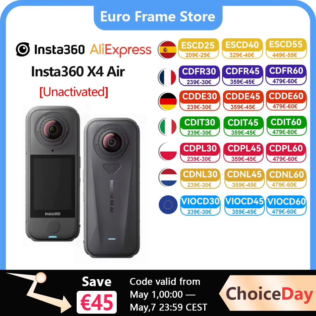 Insta360 X4 Air / X4 Action Camera - 165g light 8K 360-Degree Camera, Invisible Pole Effect Built-in want X4 Air Ürün ana görseli