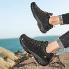 HIKEUP Leather Men Shoes for Men's Casual Shoes Fashion Waterproof Winter Luxury Designer Brand Work Boots Man Non-slip Sneakers