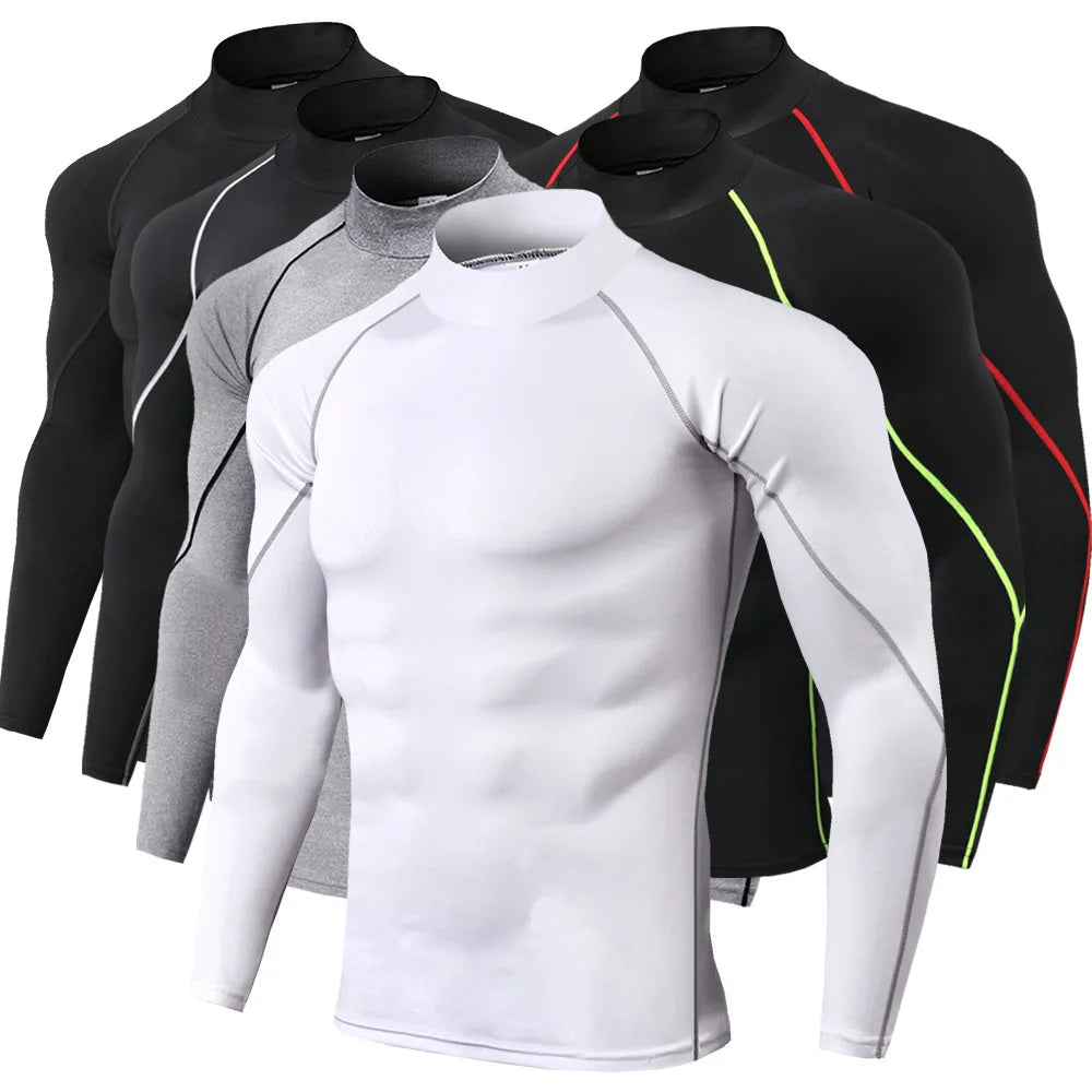 Men Sport T-shirt Quick Dry Bodybuilding Running Shirt Long Sleeve Compression Top Gym T Shirt Men Fitness Tight Rashgard Ürün ana görseli