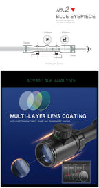 4-16X40 AOEG Scopes Red and Green Illuminated Hunting Scopes Tactical Optical Scope Airsoft Sight