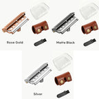 Shavcooo Glide Pro 4D Stainless Steel Safety Razor Eco-friendly Dual Half Shaving Shaver for Men Women Gift kit with Travel Box