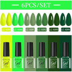 LILYCUTE Nail Gel Polish Set Pink Green Spring DIY Nail Art Design Long Lasting Soak Off UV Gel Manicure Painting Gel Vernis Kit