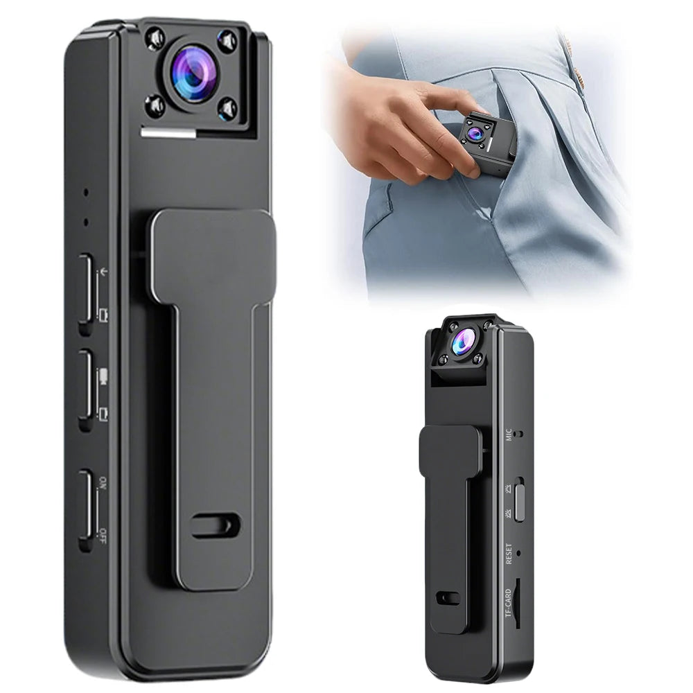 1080P Mini Body Camera Action Cam with Audio & Video Thumb Hands Free Waterproof Recording Wearable Cameras Portable Camcorder