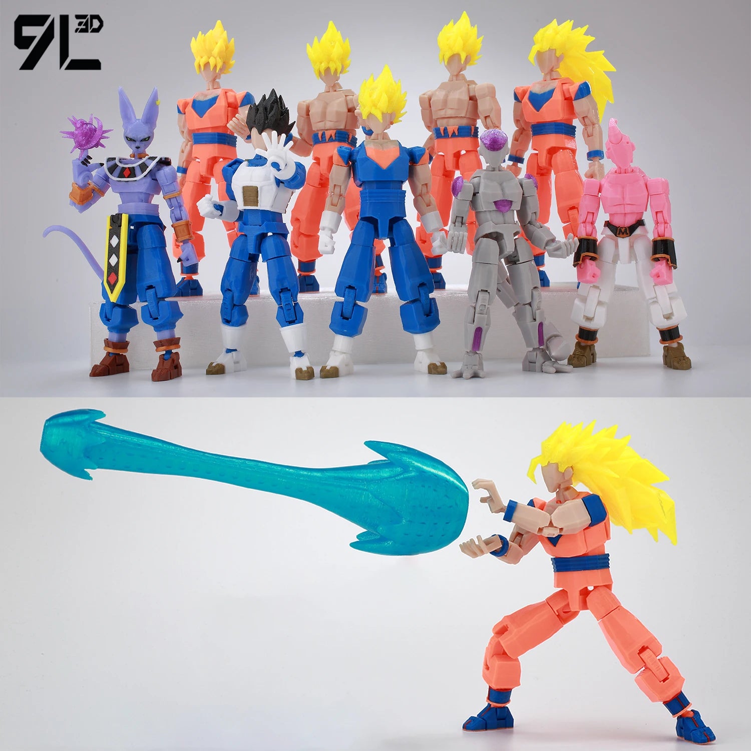9L3D Printed Dragon Ball Son Goku Vegeta Beerus Frieza Anime Lucky13 Dummy13 Titan13 Action Figures Multi-Jointed Movable Toys Ürün ana görseli
