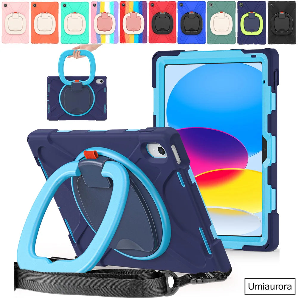 For IPad 7th 8th 9th 10.2 10th Gen Air 2 3 4 5 10.9 Mini 6 9.7 Pro 11 12.9 2022 Case Rotation Handle Stand Kids Shockproof Cover (Copy) Ürün ana görseli