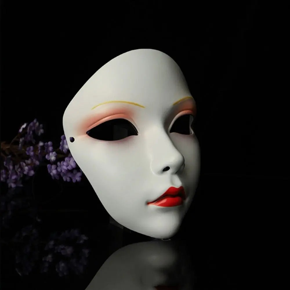 Party Supplies Full Face Cosplay Geisha Mask Flower Dress Up Hanfu Cosplay Mask Masquerade Spooky Japanese Mask Children's
