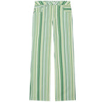 HXAO Rainbow Striped Jeans Women's Pants Spring 2026 Casual Straight Leg Mid-Waisted Trousers Fashion Streetwear Pants For Women