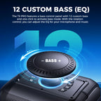 W-KING 250W PEAK Large Bluetooth Speaker Loudest/Massive 120dB/12 Custom Bass, V5.3 Big Party Boombox Portable Speaker Wireless