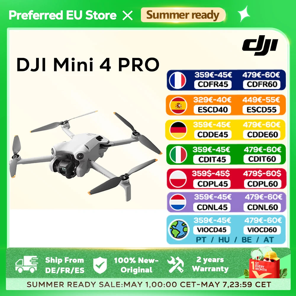 DJI Mini 4 Pro Mini Drone with 4K HDR Video Camera 34 Minutes Flight Time 20km Max Video Transmission Range New Original C0 Ürün ana görseli
