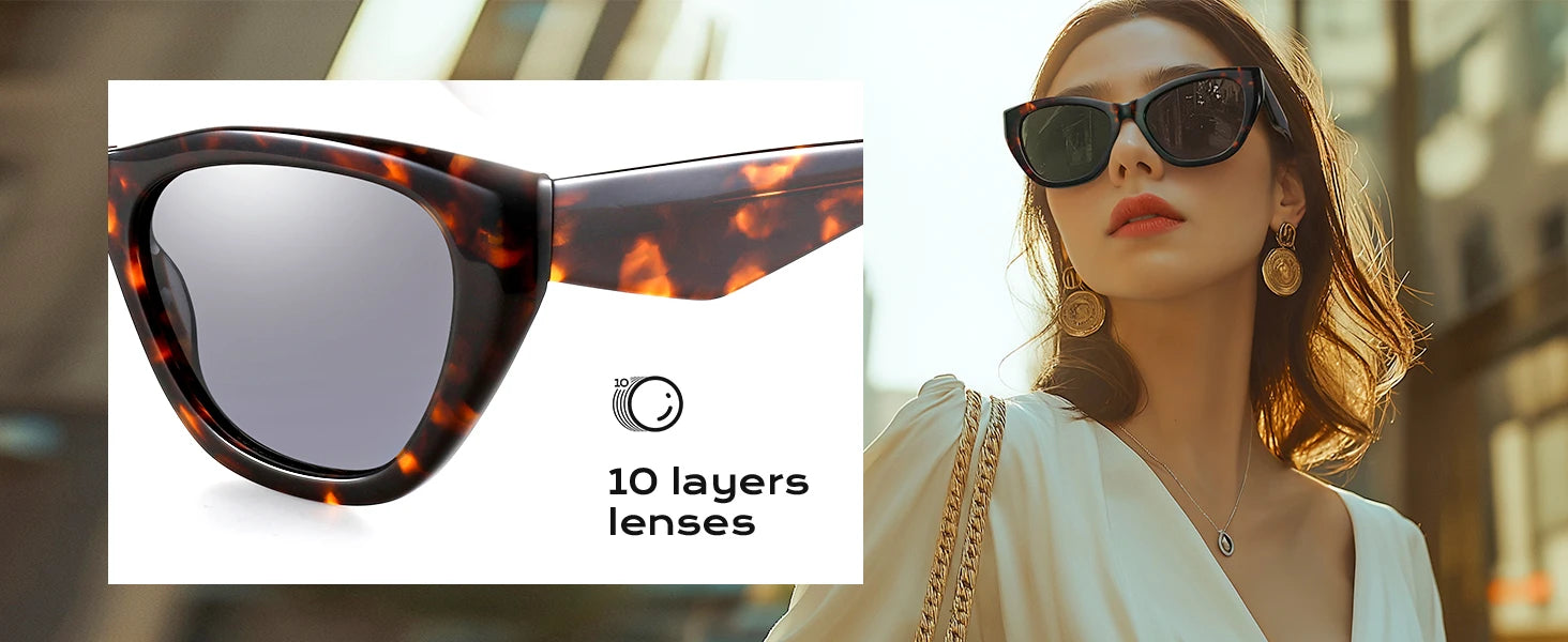 ZENOTTIC Polarized Sunglasses Women Cat-Eye: Trendy Cateye Sunglasses for Woman - Cute Sun Glasses UV400 Protection