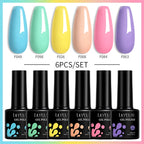 LILYCUTE 7ML 6PCS Neon Gel Nail Polish Set fluorescent Series Color Changing Semi Permanent Soak Off Manicure kit Nail Art Gel