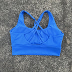 Solid Color Soft Tight Gym Yoga Underwear high strength shockproof Women Cross Back Fitness Bra Sport Top Comprehensive Butter