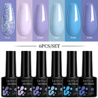 LILYCUTE 7ML 6PCS Neon Gel Nail Polish Set fluorescent Series Color Changing Semi Permanent Soak Off Manicure kit Nail Art Gel