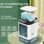 Portable Air Conditioner 3 Speed Mini AC Unit With Dual Mist Ice Box 900ML Water Tank Humidifier For Bedroom Office