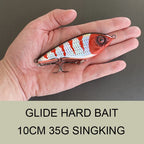 JERKBAIT SWIM GLIDE HARD BAIT 10cm 35g Sinking Fishing Lure Long Casting Hard Artificial Bait For Pike LW125