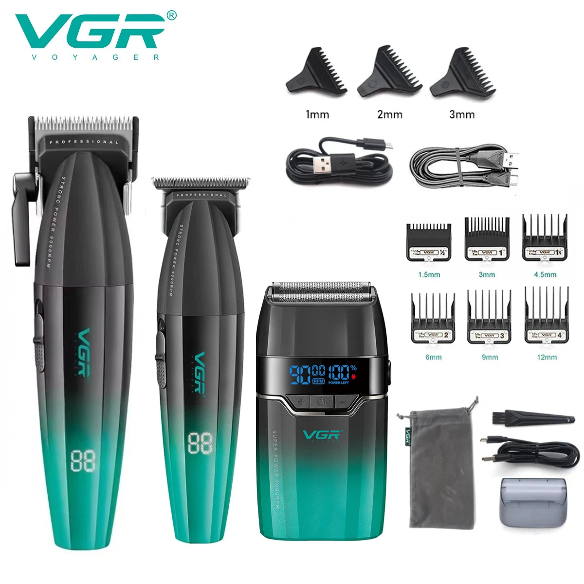 VGR Hair Clipper Professional Hair Cut Machine Face Shaver Barber Clippers Beard Trimmer Metal Trimmer for Men V-003 V-906 V-308 Ürün ana görseli