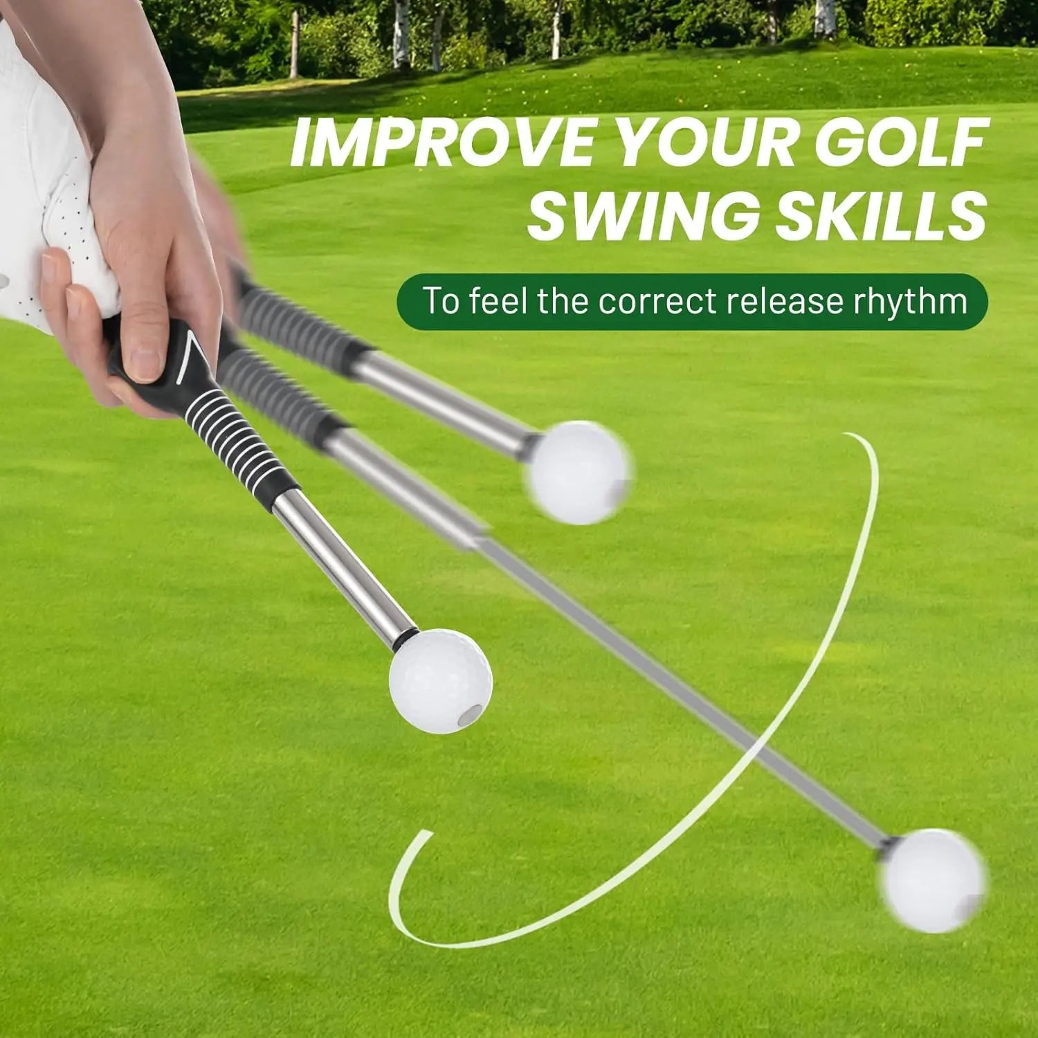Golf Retractable Swing Trainer Golf Swing Retractable Stick Superior Golf Training Aid, Strength Training for Improved Shot Swin Secondary image