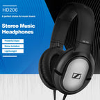 Sennheiser HD206 Over-Ear Wired HiFi Drivers Stereo Bass Audiophile Headphones Original Noise-Canceling Monitoring Headset