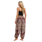 Women's Boho Wide Leg Harem Pants Adult High Waist Yoga Loose Lantern Pants Breathable Beach Trousers Vacation Printed Jagger