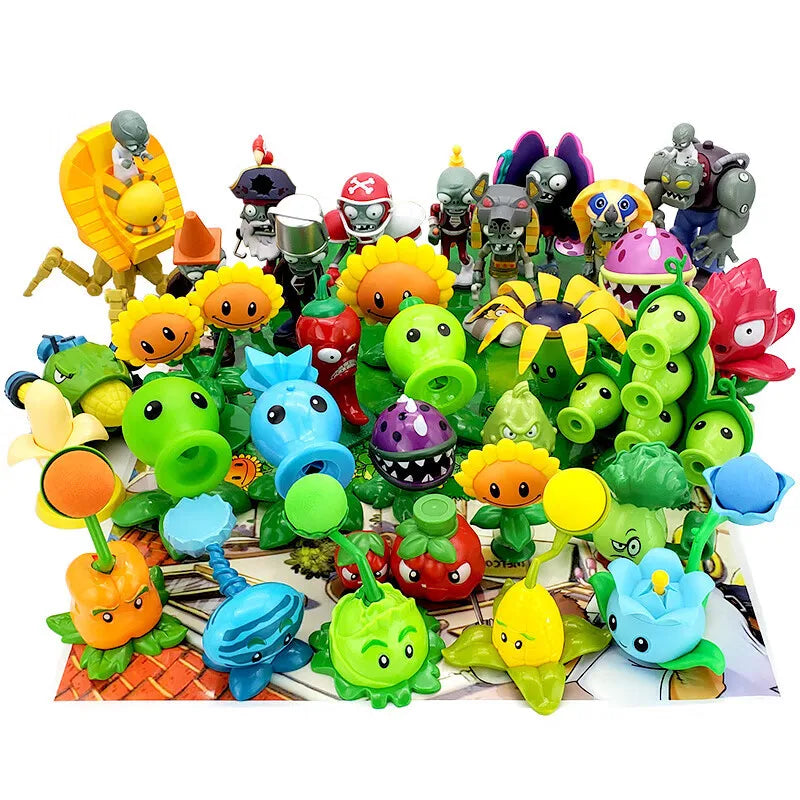 PLANTS VS ZOMBIES Crazy Dave Game Action Figure Roadblock Iron Bucket Grim Reaper Zombie Model Doll Kids Toys Children's Gifts