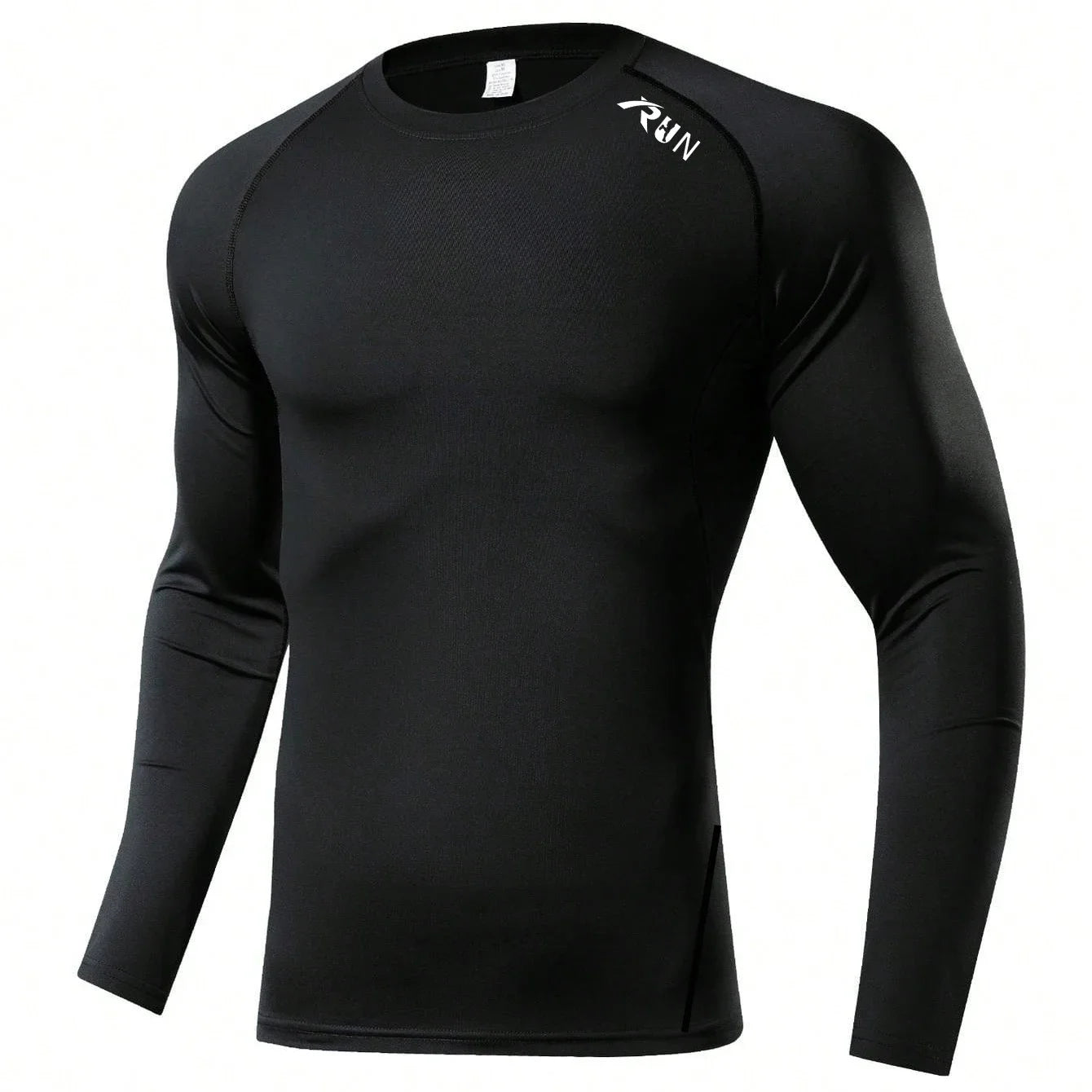 Men's Compression Long Sleeve Shirt Black Fitness T-shirt Male Running  Quick Drying Gym Top Sun Protection Sports Base Layer