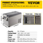 VEVOR 15L-55L portable small refrigerator car refrigerator car truck mini cooler, suitable for driving, traveling, and home use