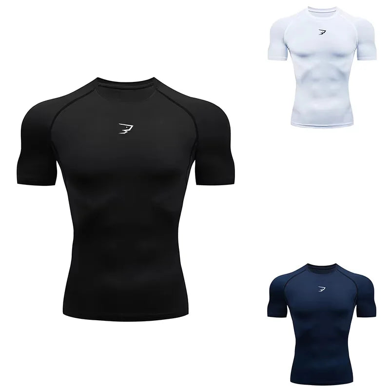 Men Running Compression  Short Sleeve Sport Tees Gym Fitness Sportshirts Male Jogging Tracksuit Homme Athletic Shirt Tops  902 Ürün ana görseli