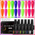 MEET ACROSS 12Pcs/Set 7ml Macaron Gel Nail Polish With Box Semi Permanent UV Gel  Soak Off Nail Art Kit Varnish For Manicure