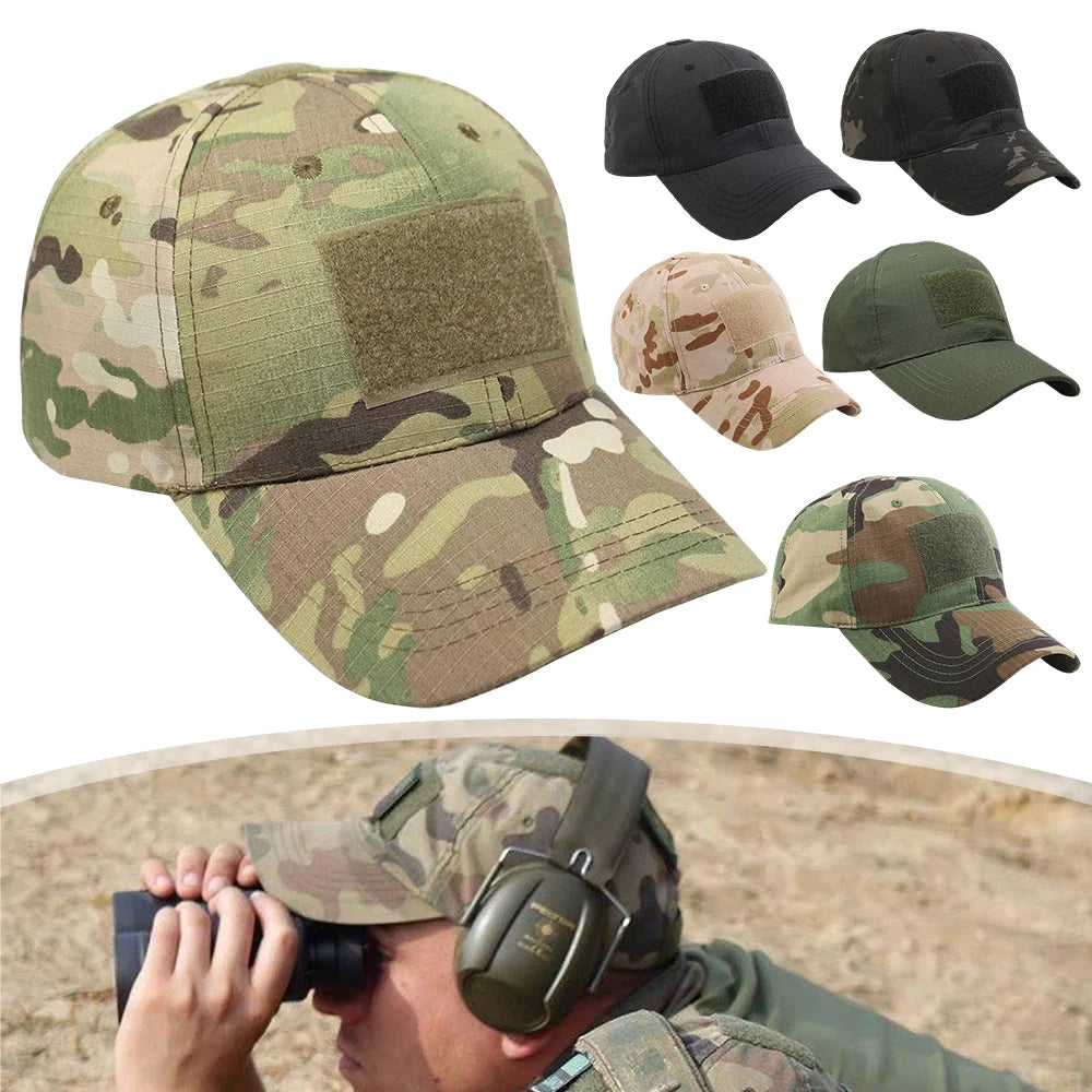 Tactical Camo Baseball Cap Adjustable Military Hat Special Forces Style Baseball Cap Outdoor Sun Protection Camouflage Hat Ürün ana görseli